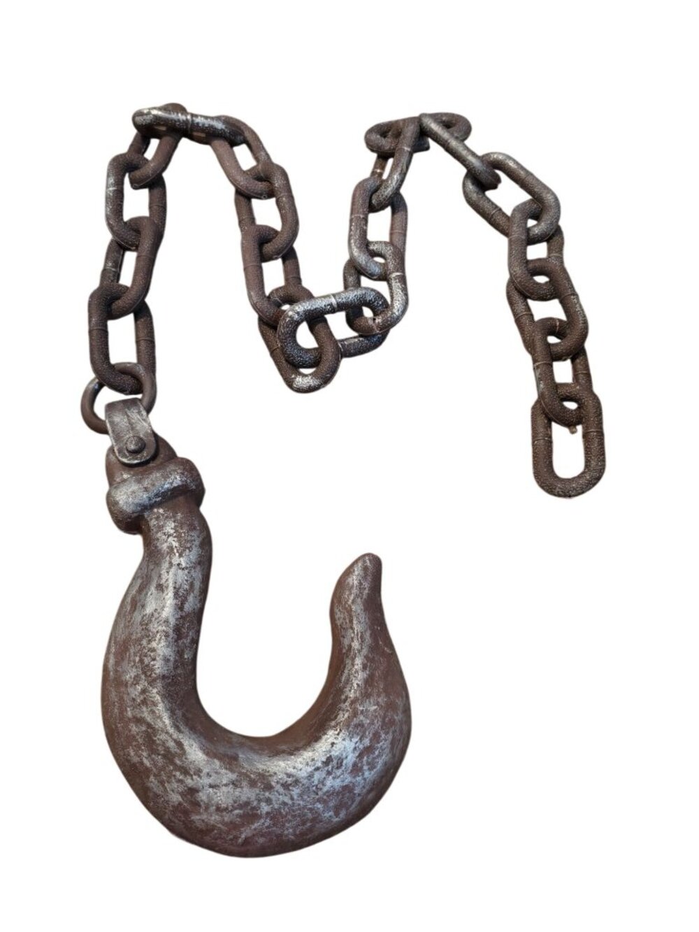 Giant Rustic Chain Hook Prop Halloween Décor Accent 62.5" Weathered Finish